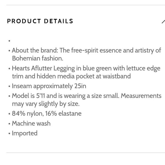 Free People Hearts AFluttet Leggings Small - Picture 5 of 5